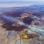 Danakil Depression in Afar Region Coloured mineral springs at Dallol in the Danakil Depression