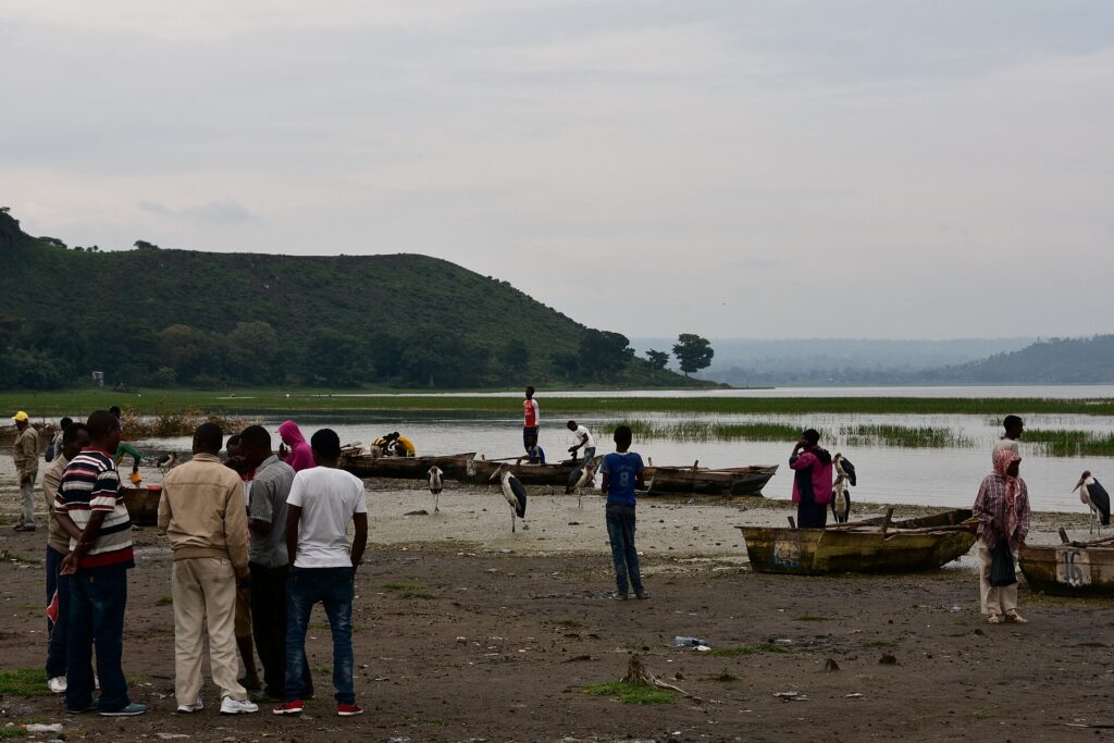 The morning fish market on the shore of Lake Hawassa