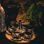 Jebena and cups for an Ethiopian coffee ceremony