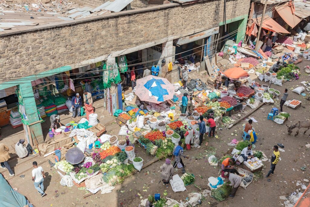 A busy street in Merkato, Addis Ababa
