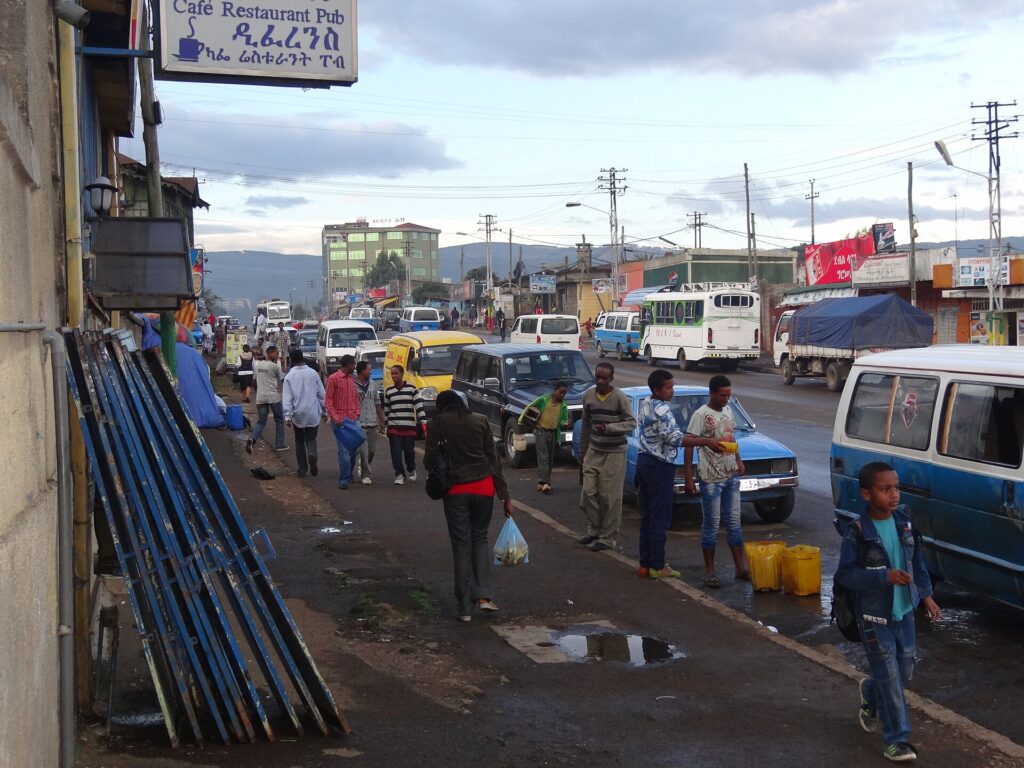 Street scene in the Piazza district of Addis Ababa
