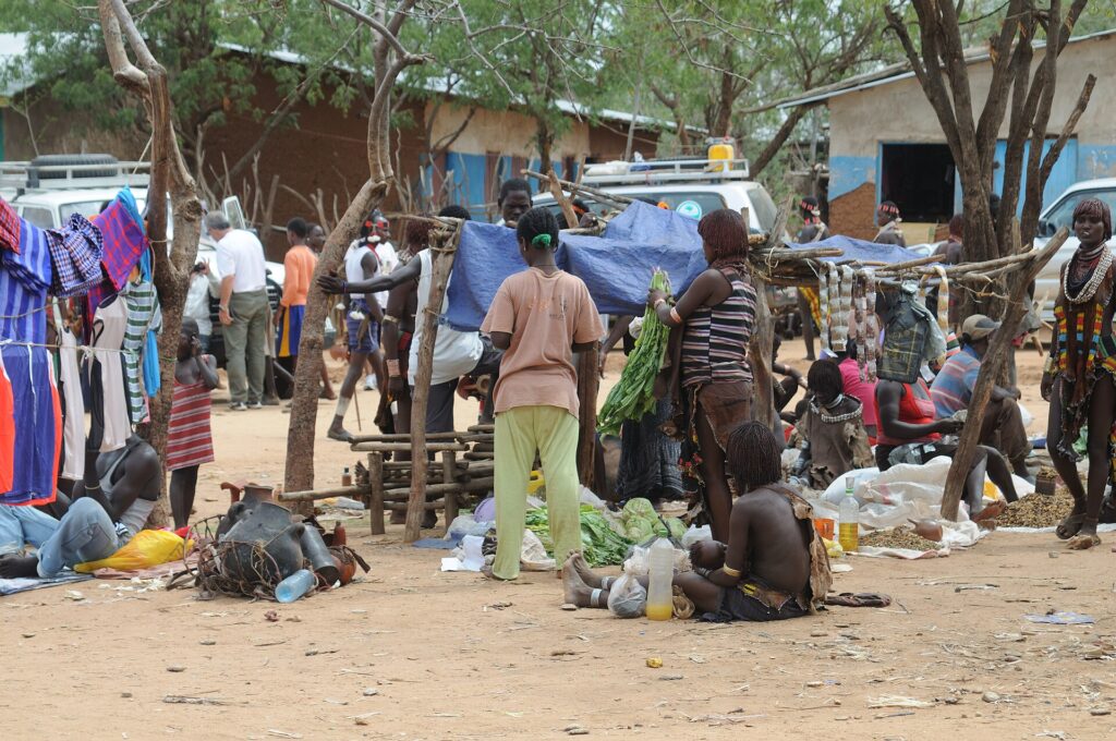 The weekly market at Turmi in the Omo Valley