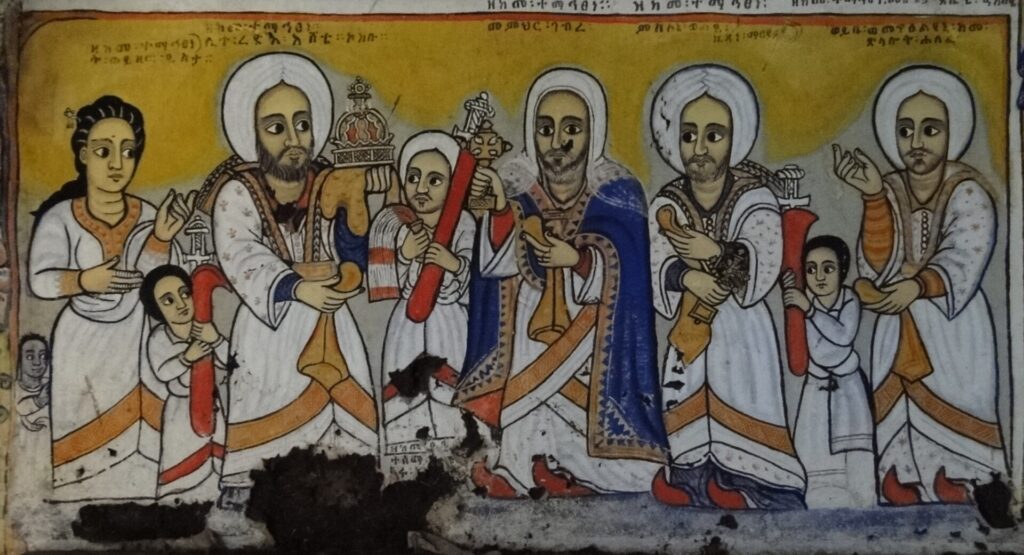Paintings inside Ura Kidane Mehret church on the Zege Peninsula